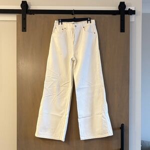 Zara Wide Leg White Jeans